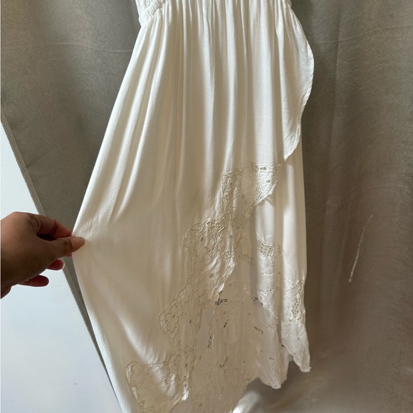 Tiare Hawaii Handmade Cream Coastal Cowgirl Tropical Ruffle White Maxi Dress OS - Picture 5 of 8